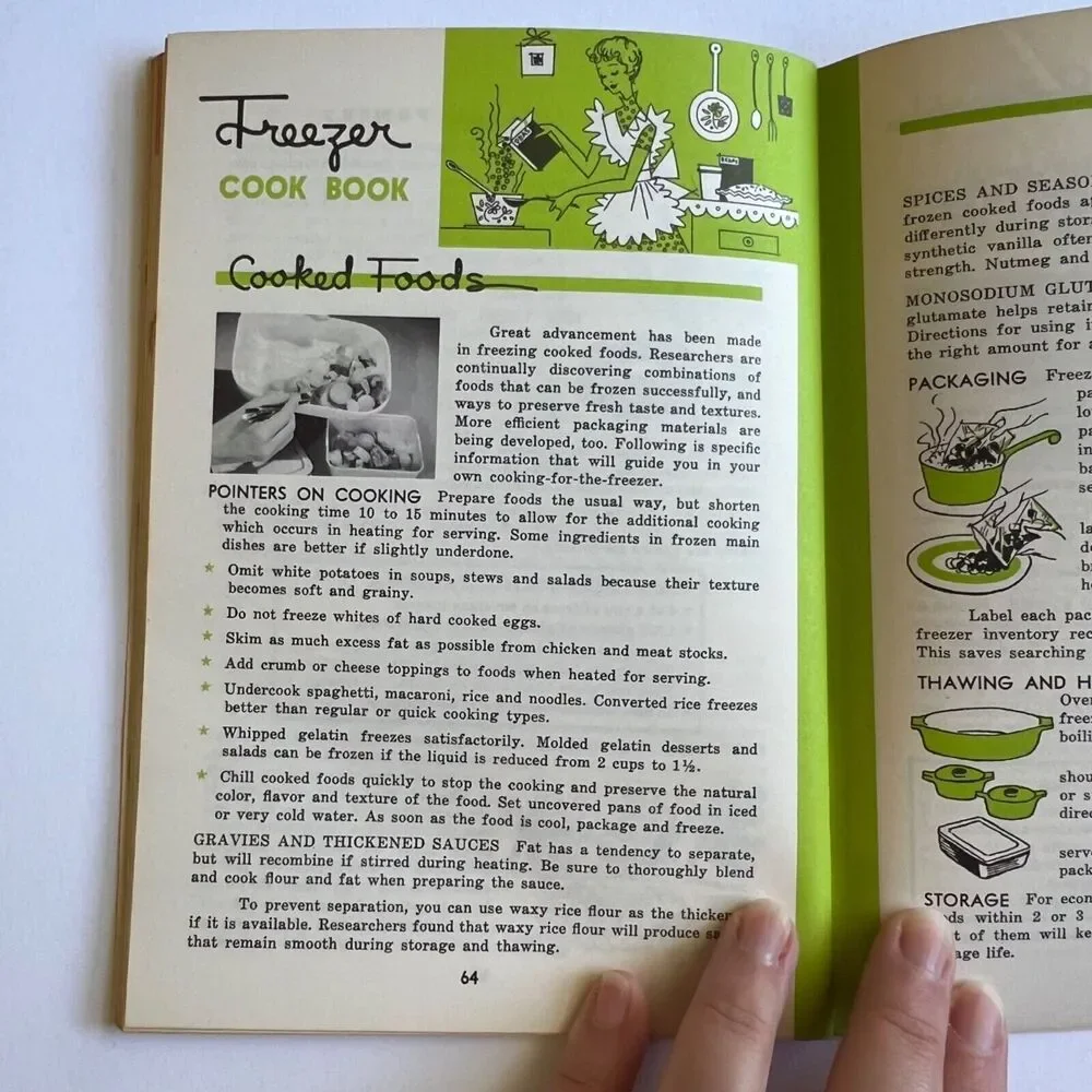 Vintage 1963 Cookbook Freezing Foods at Home Paperback